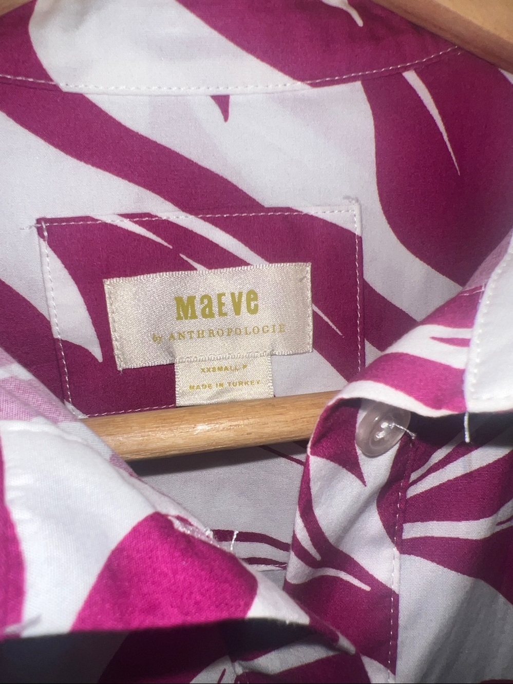 ❤️ Maeve Anthropologie Pink and White Swirl Midi Shirt Dress - Picture 3 of 4